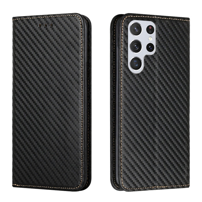 Carbon Fiber Texture Magnetic Flip Leather Phone Case, For Samsung Galaxy S23 Ultra 5G, For vivo Y16, For vivo Y22s, For Xiaomi Redmi A1