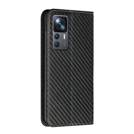 Carbon Fiber Texture Magnetic Flip Leather Phone Case, For Xiaomi 12T / 12T Pro / Redmi K50 Ultra
