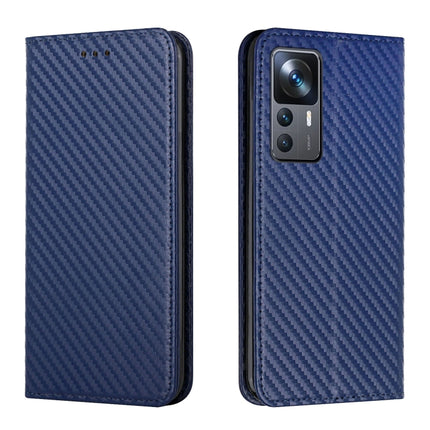Carbon Fiber Texture Magnetic Flip Leather Phone Case, For Xiaomi 12T / 12T Pro / Redmi K50 Ultra