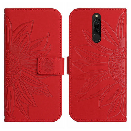 Skin Feel Sun Flower Pattern Flip Leather Phone Case with Lanyard, For Xiaomi Redmi 8 / 8A, For Xiaomi Redmi 9 / POCO M2