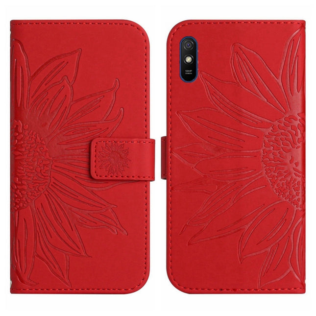 Skin Feel Sun Flower Pattern Flip Leather Phone Case with Lanyard, For Xiaomi Redmi 9A / 9i, For Xiaomi Redmi 9C / Poco C3