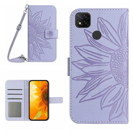 Skin Feel Sun Flower Pattern Flip Leather Phone Case with Lanyard, For Xiaomi Redmi 9A / 9i, For Xiaomi Redmi 9C / Poco C3