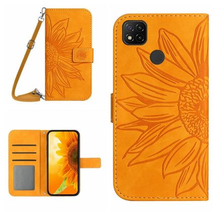 Skin Feel Sun Flower Pattern Flip Leather Phone Case with Lanyard, For Xiaomi Redmi 9A / 9i, For Xiaomi Redmi 9C / Poco C3