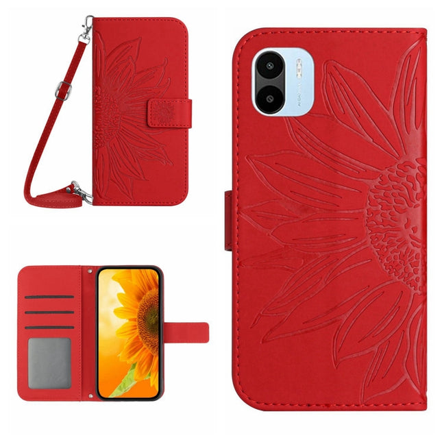 Skin Feel Sun Flower Pattern Flip Leather Phone Case with Lanyard, For Xiaomi Redmi A1, For Xiaomi Redmi A1+