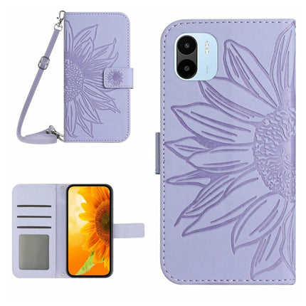 Skin Feel Sun Flower Pattern Flip Leather Phone Case with Lanyard, For Xiaomi Redmi A1, For Xiaomi Redmi A1+