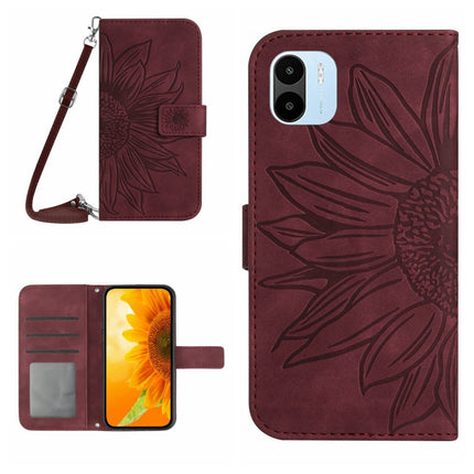 Skin Feel Sun Flower Pattern Flip Leather Phone Case with Lanyard, For Xiaomi Redmi A1, For Xiaomi Redmi A1+