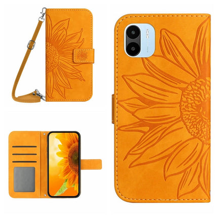 Skin Feel Sun Flower Pattern Flip Leather Phone Case with Lanyard, For Xiaomi Redmi A1, For Xiaomi Redmi A1+