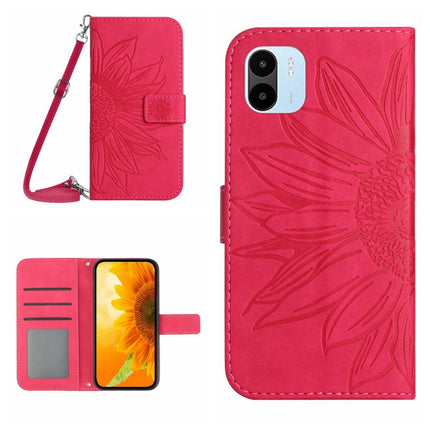 Skin Feel Sun Flower Pattern Flip Leather Phone Case with Lanyard, For Xiaomi Redmi A1, For Xiaomi Redmi A1+