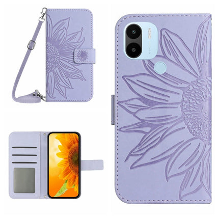 Skin Feel Sun Flower Pattern Flip Leather Phone Case with Lanyard, For Xiaomi Redmi A1, For Xiaomi Redmi A1+