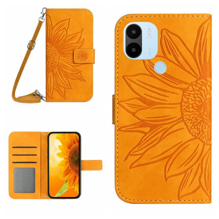 Skin Feel Sun Flower Pattern Flip Leather Phone Case with Lanyard, For Xiaomi Redmi A1, For Xiaomi Redmi A1+