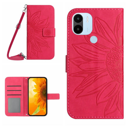 Skin Feel Sun Flower Pattern Flip Leather Phone Case with Lanyard, For Xiaomi Redmi A1, For Xiaomi Redmi A1+