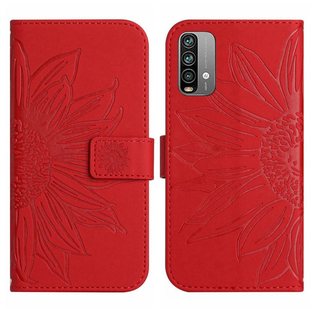 Skin Feel Sun Flower Pattern Flip Leather Phone Case with Lanyard, For Xiaomi Redmi 9T / 9 Power / Poco M3, For Xiaomi Redmi Note 9T