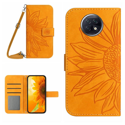 Skin Feel Sun Flower Pattern Flip Leather Phone Case with Lanyard, For Xiaomi Redmi 9T / 9 Power / Poco M3, For Xiaomi Redmi Note 9T