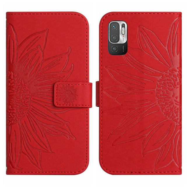 Skin Feel Sun Flower Pattern Flip Leather Phone Case with Lanyard, For Xiaomi Redmi Note 10 5G / Note 10T 5G / Poco M3 Pro, For Xiaomi Redmi Note 10 Pro 4G Global / Note 10 Pro Max