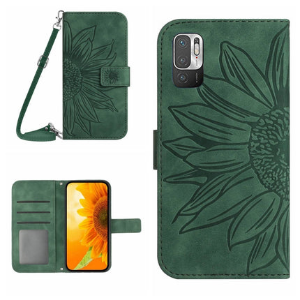 Skin Feel Sun Flower Pattern Flip Leather Phone Case with Lanyard, For Xiaomi Redmi Note 10 5G / Note 10T 5G / Poco M3 Pro, For Xiaomi Redmi Note 10 Pro 4G Global / Note 10 Pro Max
