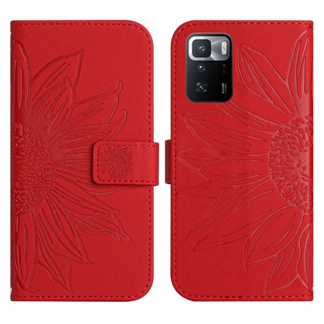 Skin Feel Sun Flower Pattern Flip Leather Phone Case with Lanyard, For Xiaomi Redmi Note 10 Pro 5G / Poco X3 GT, For Xiaomi Redmi Note 11 5G / Note 11T 5G / Poco M4 Pro 5G