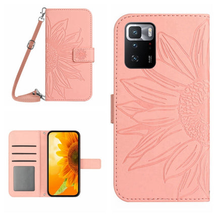 Skin Feel Sun Flower Pattern Flip Leather Phone Case with Lanyard, For Xiaomi Redmi Note 10 Pro 5G / Poco X3 GT, For Xiaomi Redmi Note 11 5G / Note 11T 5G / Poco M4 Pro 5G