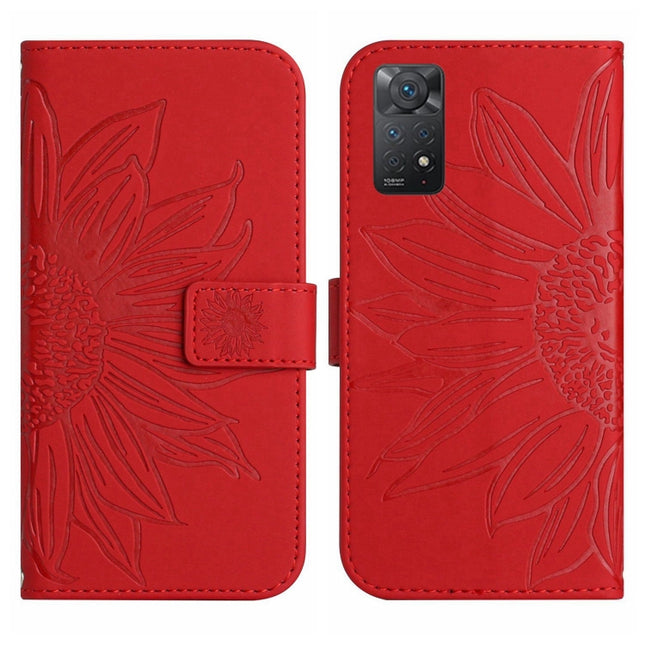Skin Feel Sun Flower Pattern Flip Leather Phone Case with Lanyard, For Xiaomi Redmi Note 11 Global / Note 11s, For Xiaomi 11T / 11T Pro