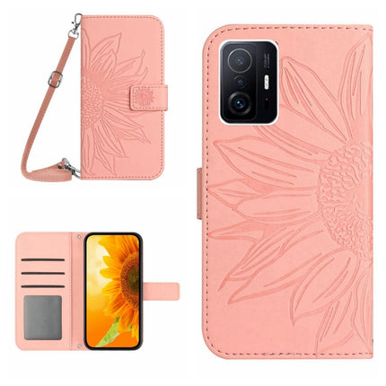 Skin Feel Sun Flower Pattern Flip Leather Phone Case with Lanyard, For Xiaomi Redmi Note 11 Global / Note 11s, For Xiaomi 11T / 11T Pro