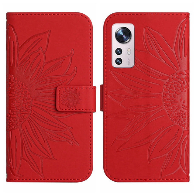 Skin Feel Sun Flower Pattern Flip Leather Phone Case with Lanyard, For Xiaomi 12 Lite, For Xiaomi Civi 2 / 12 Lite NE