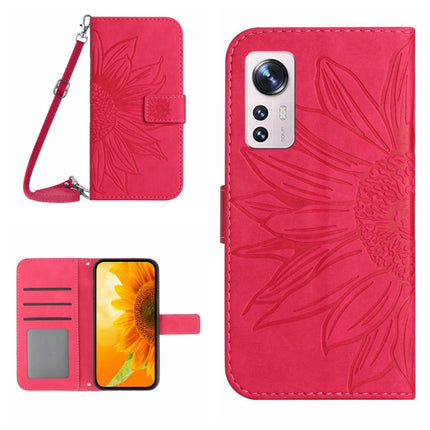 Skin Feel Sun Flower Pattern Flip Leather Phone Case with Lanyard, For Xiaomi 12 Lite, For Xiaomi Civi 2 / 12 Lite NE