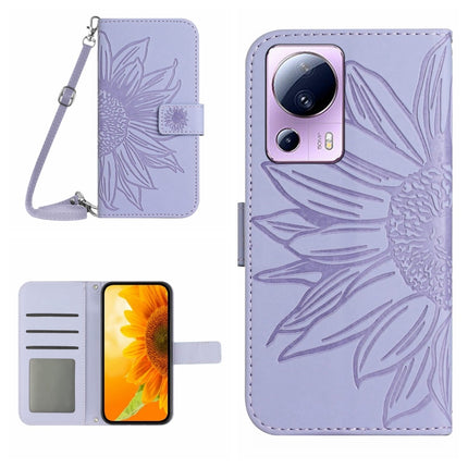 Skin Feel Sun Flower Pattern Flip Leather Phone Case with Lanyard, For Xiaomi 12 Lite, For Xiaomi Civi 2 / 12 Lite NE
