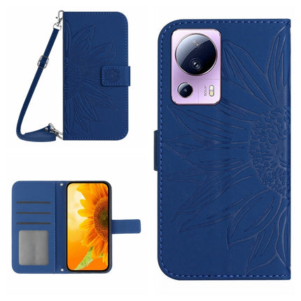 Skin Feel Sun Flower Pattern Flip Leather Phone Case with Lanyard, For Xiaomi 12 Lite, For Xiaomi Civi 2 / 12 Lite NE