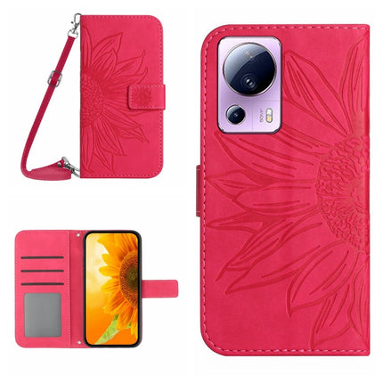 Skin Feel Sun Flower Pattern Flip Leather Phone Case with Lanyard, For Xiaomi 12 Lite, For Xiaomi Civi 2 / 12 Lite NE