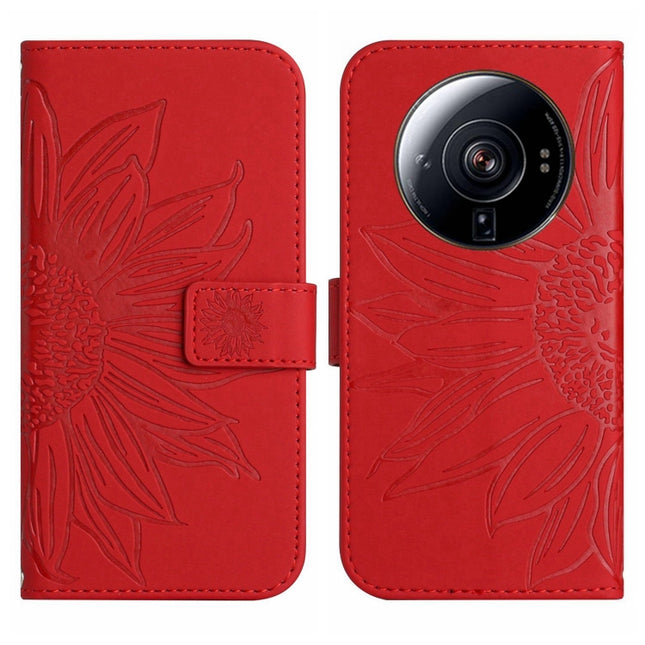 Skin Feel Sun Flower Pattern Flip Leather Phone Case with Lanyard, For Xiaomi 12S Ultra, For Xiaomi 12T / 12T Pro