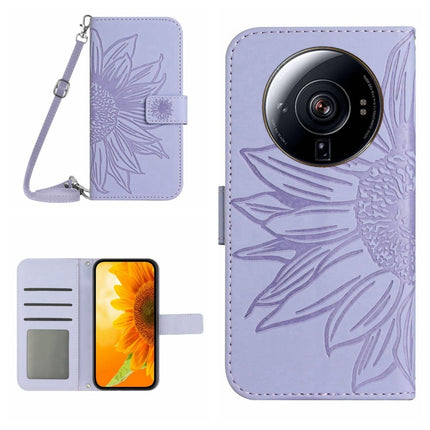 Skin Feel Sun Flower Pattern Flip Leather Phone Case with Lanyard, For Xiaomi 12S Ultra, For Xiaomi 12T / 12T Pro