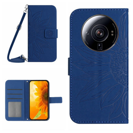 Skin Feel Sun Flower Pattern Flip Leather Phone Case with Lanyard, For Xiaomi 12S Ultra, For Xiaomi 12T / 12T Pro