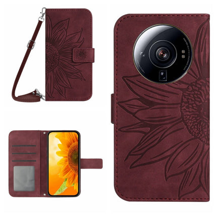Skin Feel Sun Flower Pattern Flip Leather Phone Case with Lanyard, For Xiaomi 12S Ultra, For Xiaomi 12T / 12T Pro