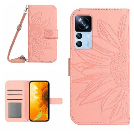 Skin Feel Sun Flower Pattern Flip Leather Phone Case with Lanyard, For Xiaomi 12S Ultra, For Xiaomi 12T / 12T Pro