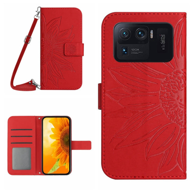 Skin Feel Sun Flower Pattern Flip Leather Phone Case with Lanyard, For Xiaomi Mi 11 Ultra, For Xiaomi Mi Note 10 / Note 10 Pro / CC9 Pro