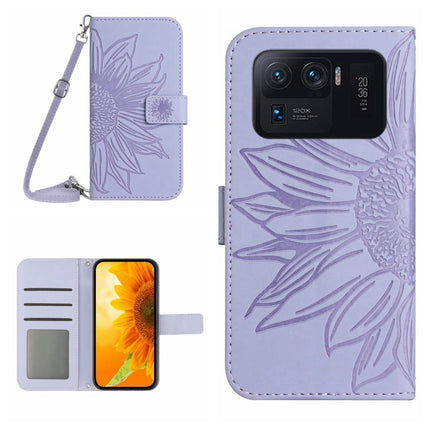 Skin Feel Sun Flower Pattern Flip Leather Phone Case with Lanyard, For Xiaomi Mi 11 Ultra, For Xiaomi Mi Note 10 / Note 10 Pro / CC9 Pro