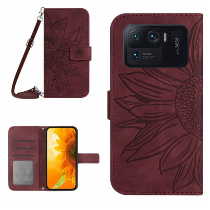 Skin Feel Sun Flower Pattern Flip Leather Phone Case with Lanyard, For Xiaomi Mi 11 Ultra, For Xiaomi Mi Note 10 / Note 10 Pro / CC9 Pro