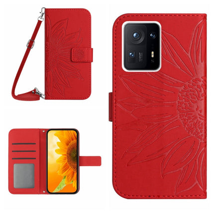 Skin Feel Sun Flower Pattern Flip Leather Phone Case with Lanyard, For Xiaomi Redmi Mi Note 10 Lite, For Xiaomi Mi Mix 4