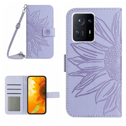 Skin Feel Sun Flower Pattern Flip Leather Phone Case with Lanyard, For Xiaomi Redmi Mi Note 10 Lite, For Xiaomi Mi Mix 4