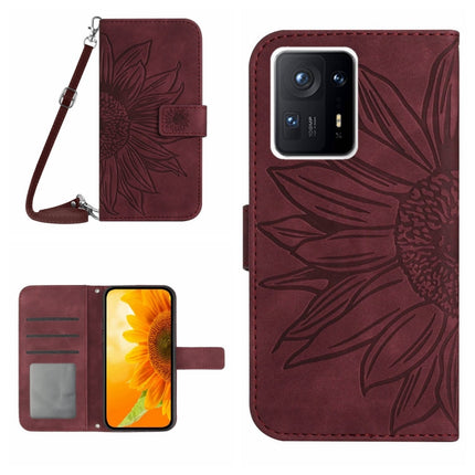 Skin Feel Sun Flower Pattern Flip Leather Phone Case with Lanyard, For Xiaomi Redmi Mi Note 10 Lite, For Xiaomi Mi Mix 4