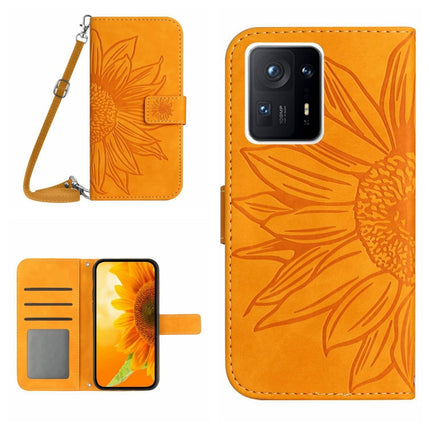 Skin Feel Sun Flower Pattern Flip Leather Phone Case with Lanyard, For Xiaomi Redmi Mi Note 10 Lite, For Xiaomi Mi Mix 4