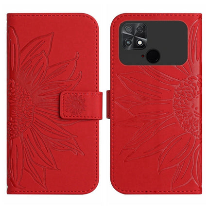 Skin Feel Sun Flower Pattern Flip Leather Phone Case with Lanyard, For Xiaomi Poco C40, For Xiaomi Poco F4 5G