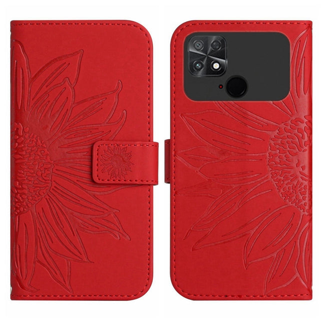 Skin Feel Sun Flower Pattern Flip Leather Phone Case with Lanyard, For Xiaomi Poco C40, For Xiaomi Poco F4 5G