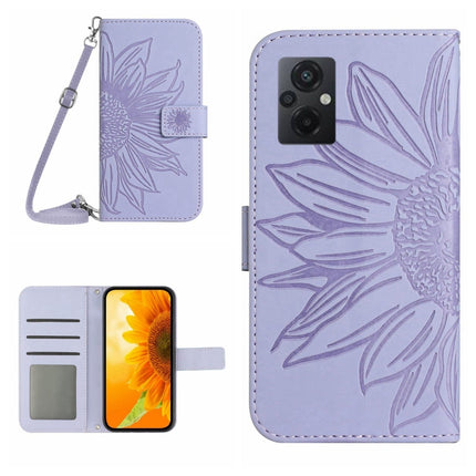 Skin Feel Sun Flower Pattern Flip Leather Phone Case with Lanyard, For Xiaomi Poco M5 / Poco M4 5G, For Xiaomi Poco M5S