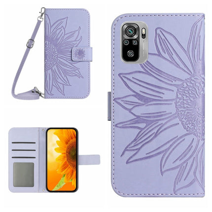 Skin Feel Sun Flower Pattern Flip Leather Phone Case with Lanyard, For Xiaomi Poco M5 / Poco M4 5G, For Xiaomi Poco M5S