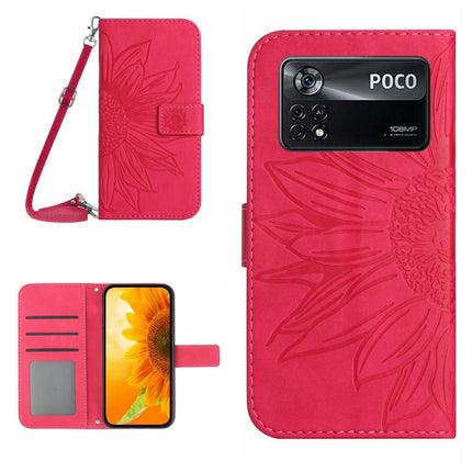 Skin Feel Sun Flower Pattern Flip Leather Phone Case with Lanyard, For Xiaomi Poco X4 GT, For Xiaomi Poco X4 Pro 5G