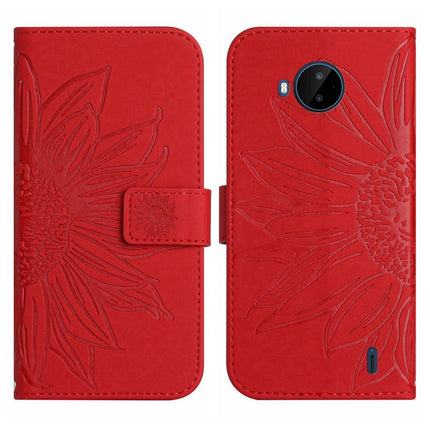 Skin Feel Sun Flower Pattern Flip Leather Phone Case with Lanyard, For Nokia C20 Plus, For Nokia C30