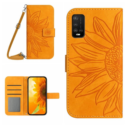 Skin Feel Sun Flower Pattern Flip Leather Phone Case with Lanyard, For Wiko Power U10 / U20, For Wiko Power U30