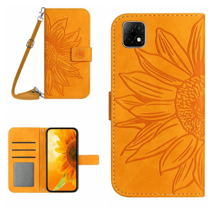 Skin Feel Sun Flower Pattern Flip Leather Phone Case with Lanyard, For Wiko T3, For Wiko T10