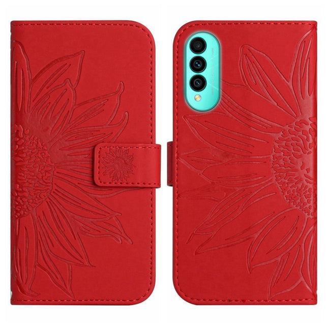 Skin Feel Sun Flower Pattern Flip Leather Phone Case with Lanyard, For Wiko T50, For Google Pixel 6