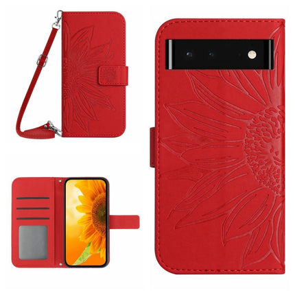 Skin Feel Sun Flower Pattern Flip Leather Phone Case with Lanyard, For Wiko T50, For Google Pixel 6